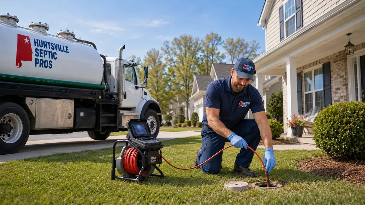 Drain cleaning service in a Huntsville home