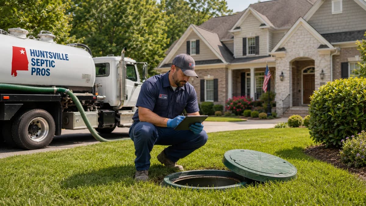 Septic system inspection for a Huntsville real-estate closing