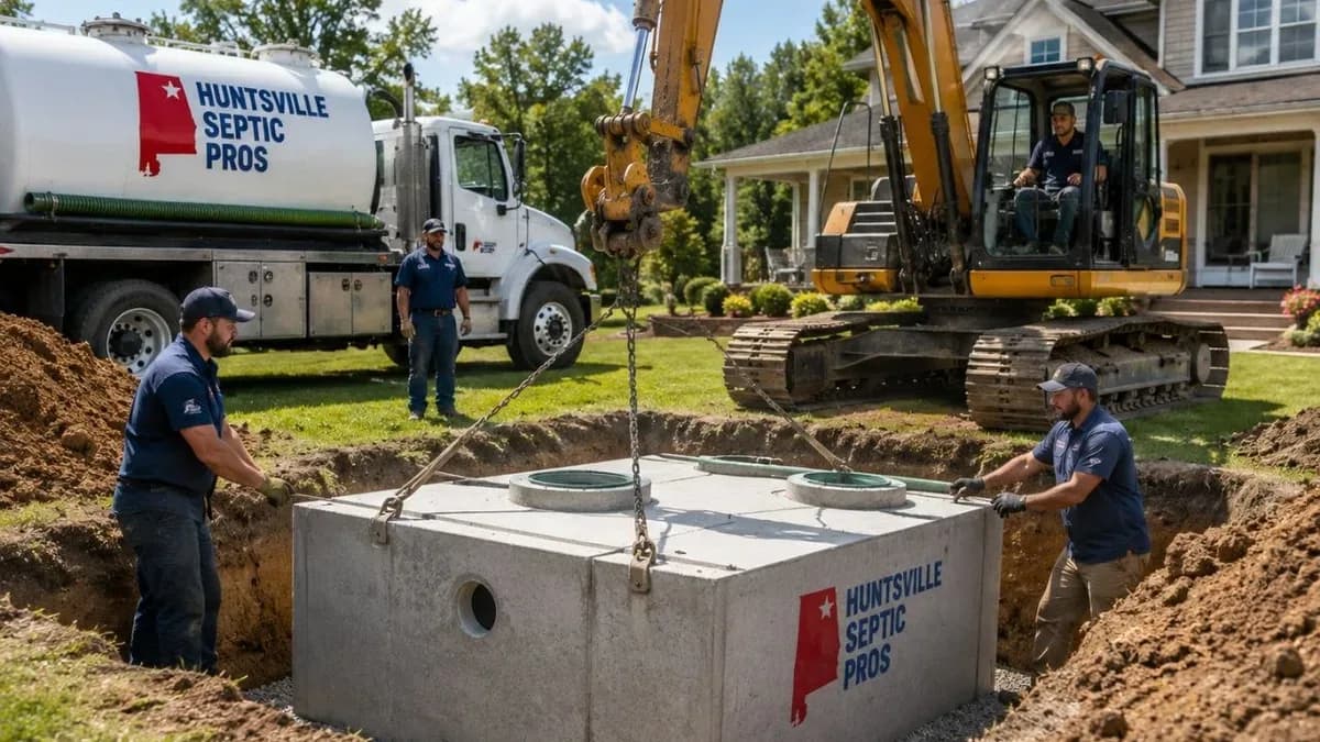 New septic tank installation in Madison County, Alabama